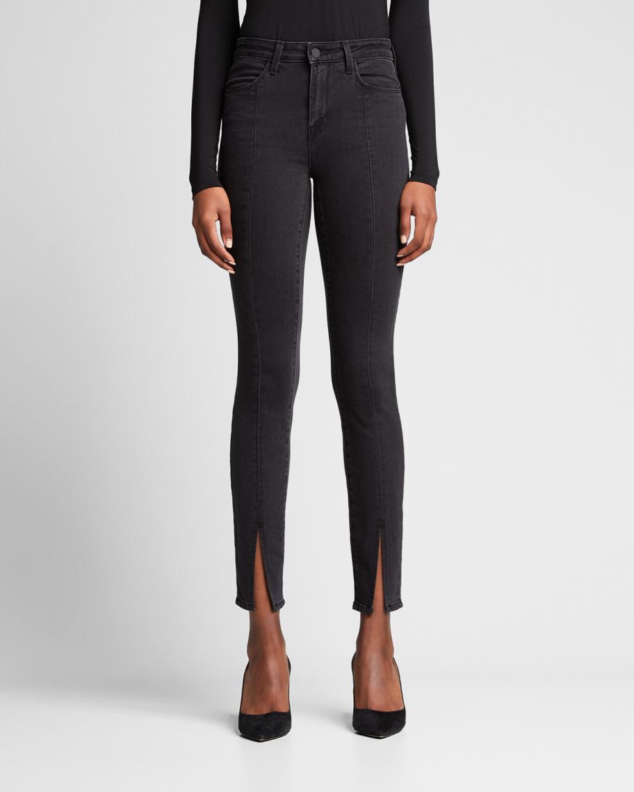 L'Agence Jyothi High-Rise Split Ankle Jeans | Neiman Marcus