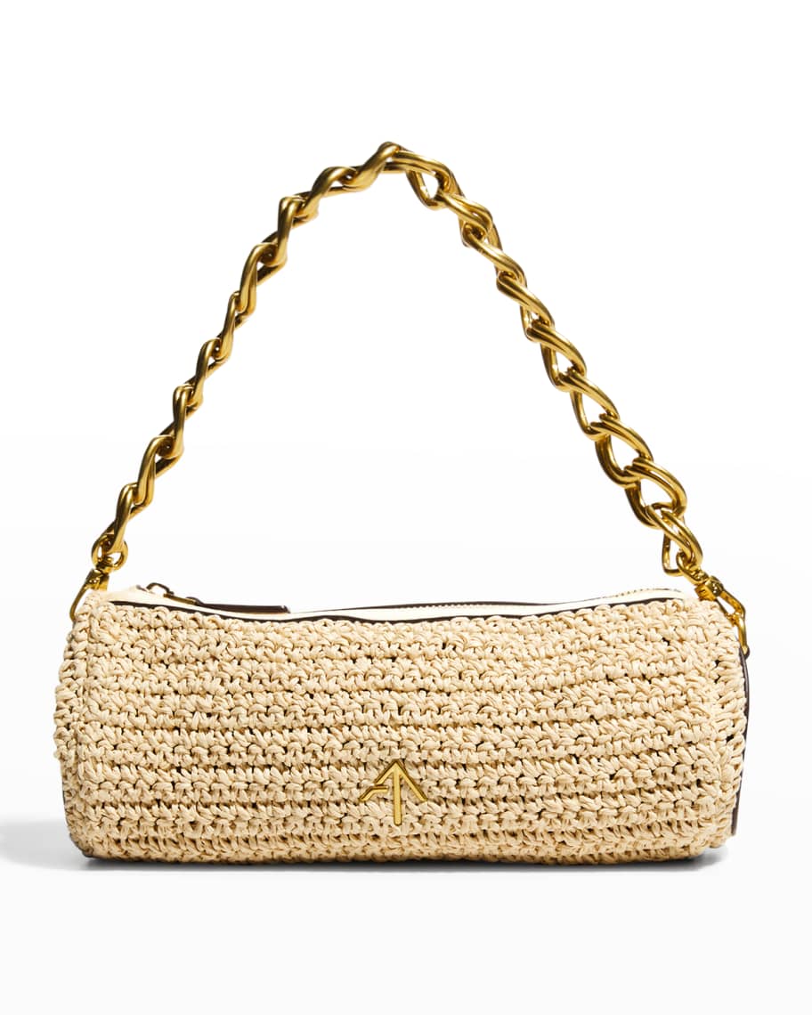 MANU ATELIER XX Mini Cylinder Raffia Shoulder Bag | Neiman