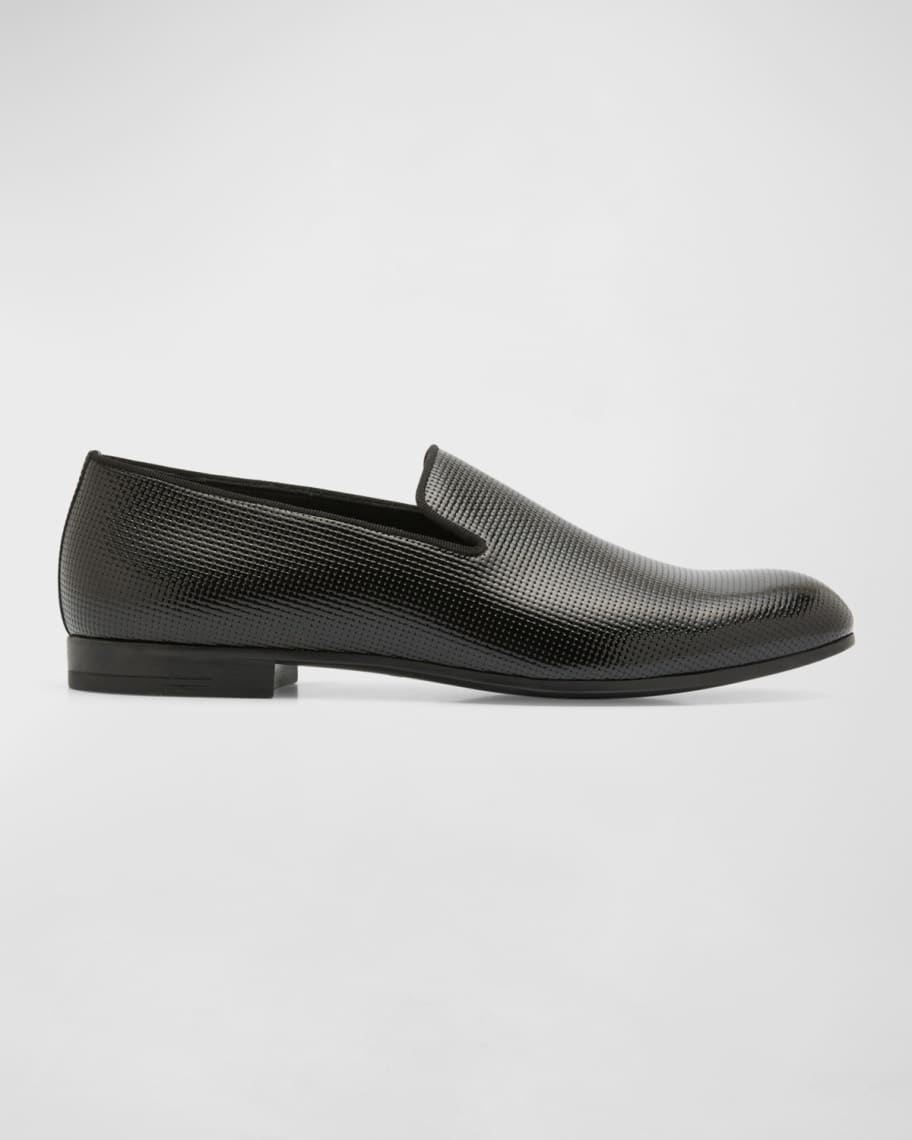 Giorgio Armani Men's Textured Leather Formal Loafers | Neiman Marcus