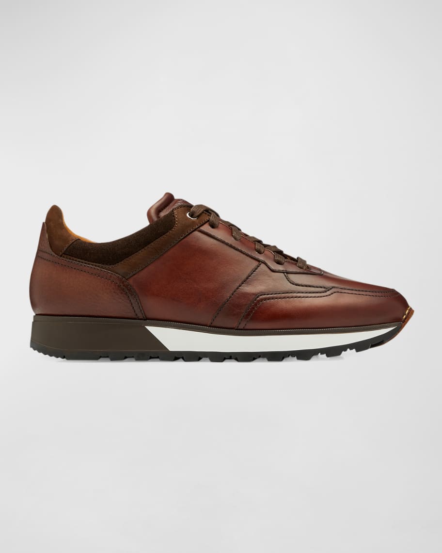 Magnanni Men's Arco Mix-Leather Trainer Sneakers | Neiman Marcus