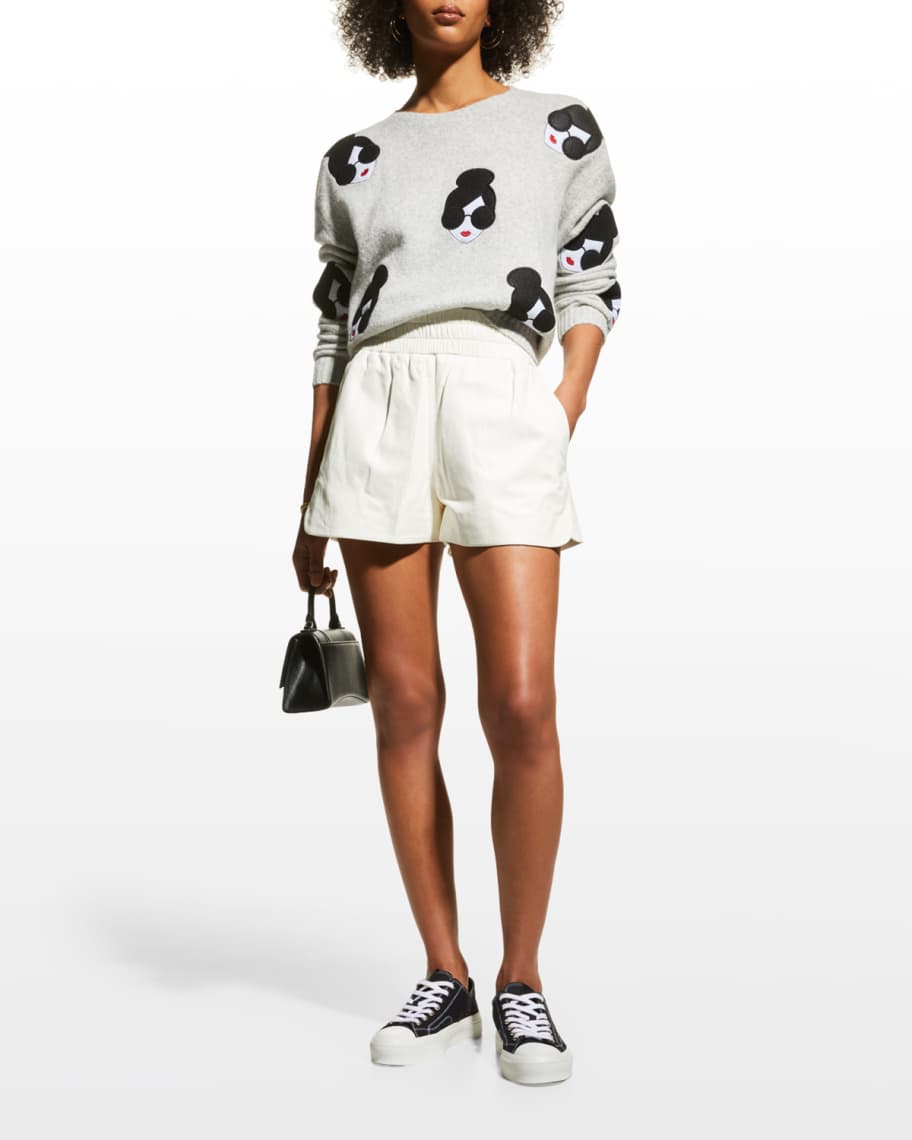 Alice + Olivia Gleeson Stace Face Boxy Sweater | Neiman Marcus