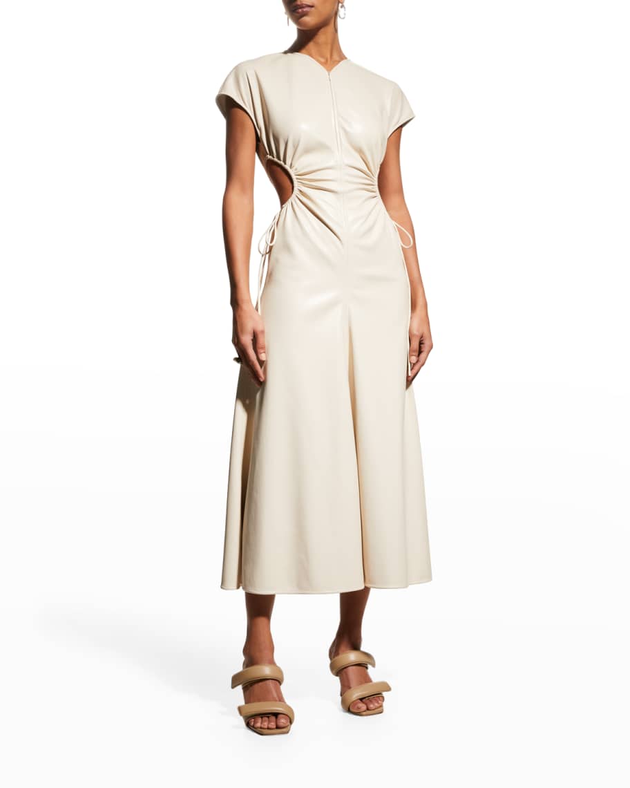 A.L.C. Syna Faux-Leather Cutout Dress | Neiman Marcus