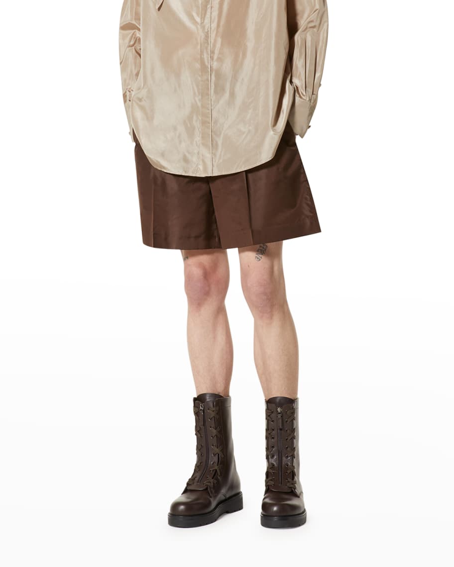 Valentino Garavani Men's Washed Silk Taffeta Shorts | Neiman