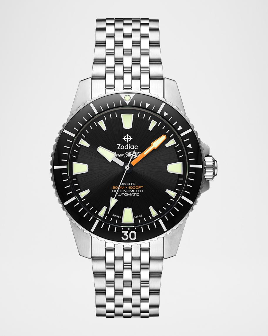 ZODIAC Super Sea Wolf Pro-Diver Automatic Stainless Steel Watch