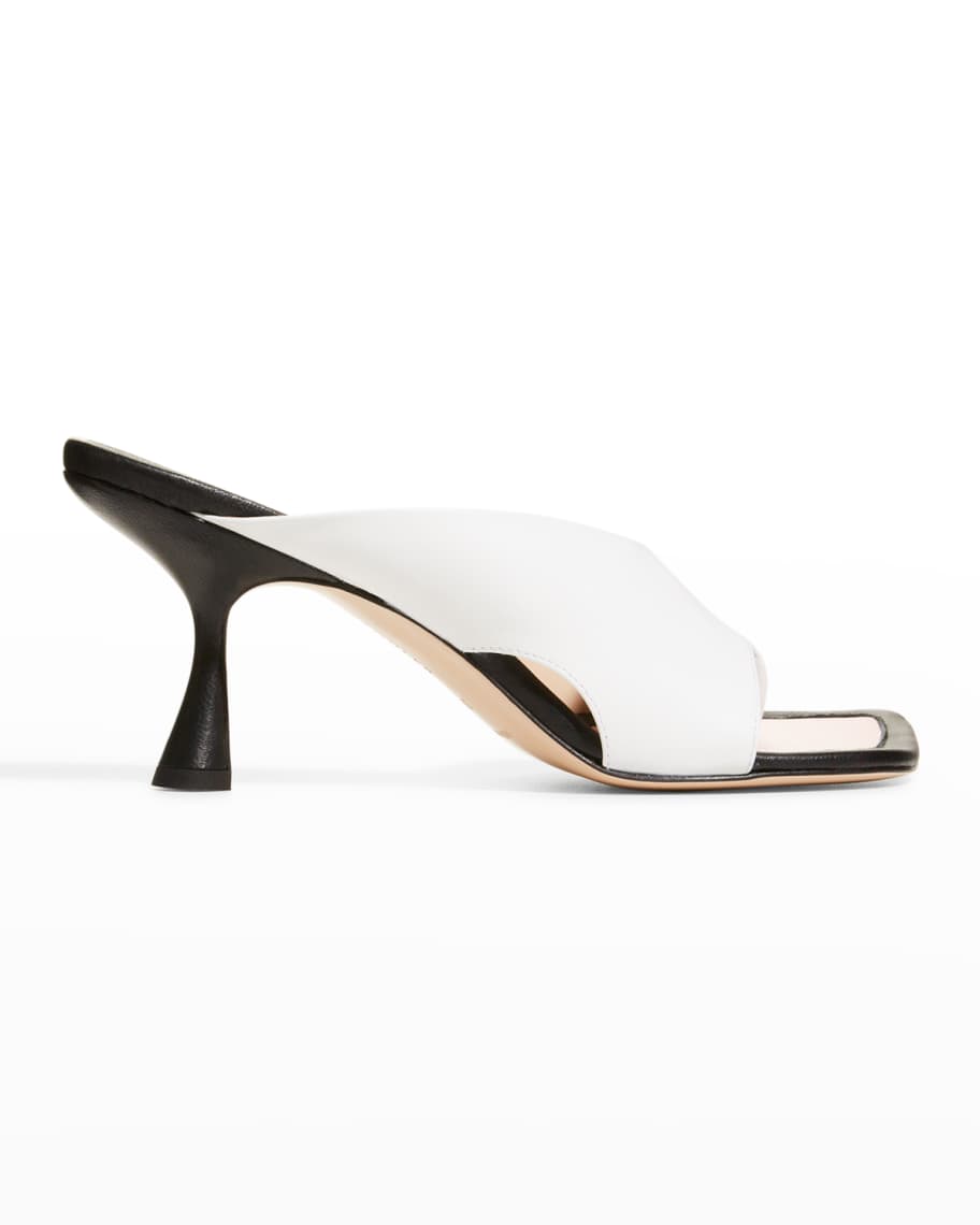 Wandler Julio Bicolor Lambskin Asymmetrical Sandals | Neiman Marcus