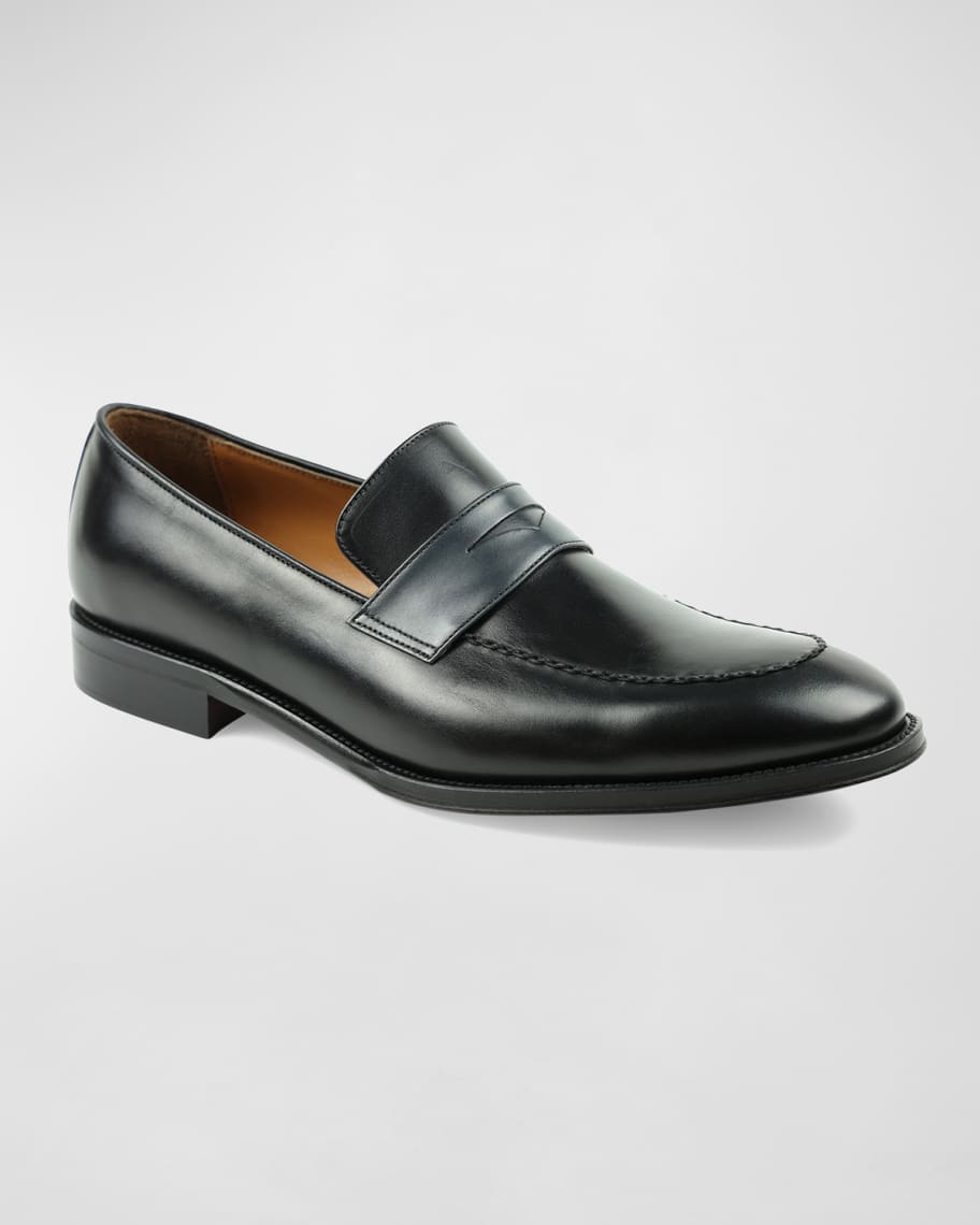 Image 2 of 4: Men's Arezzo Braided Leather Penny Loafers