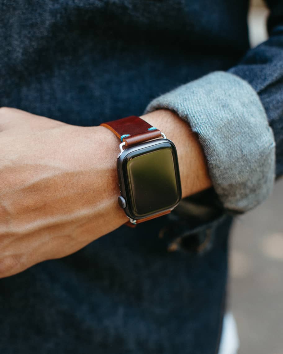 Image 2 of 5: Italian Leather Apple Watch Band - 42,44,45mm