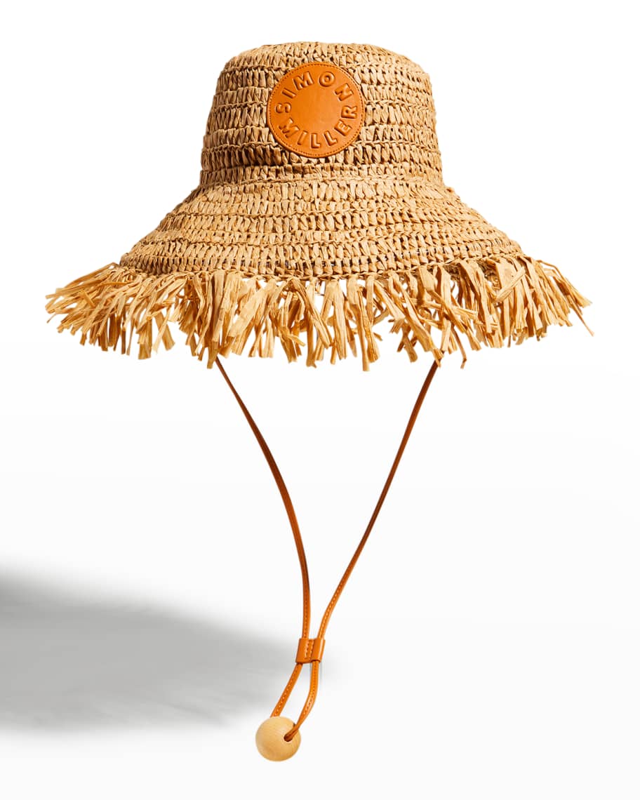 Simon Miller Frayed Straw Bucket Hat | Neiman Marcus