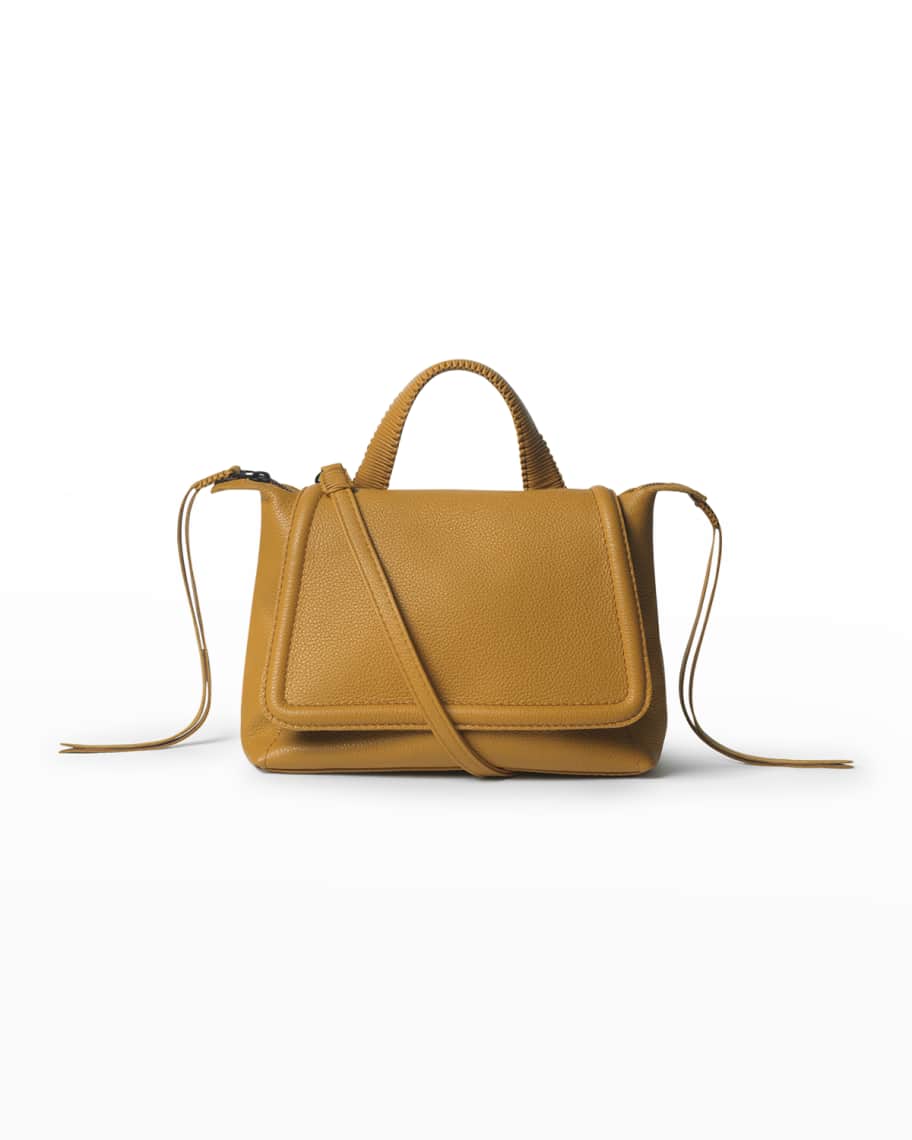 Callista Medium Flap Leather Top-Handle Bag | Neiman Marcus