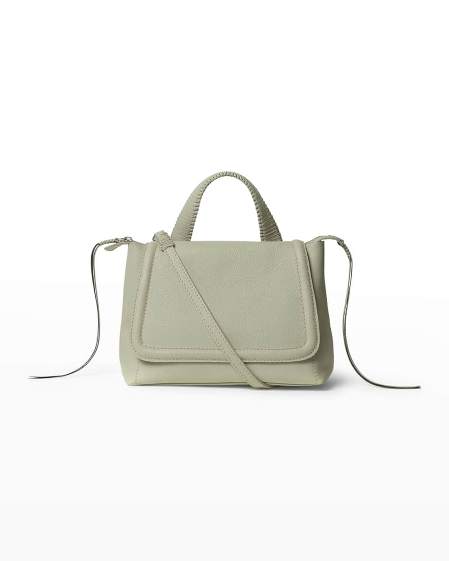 LA TALUS Mini Top-Handle Bag Adjustable Strap Button Solid Color