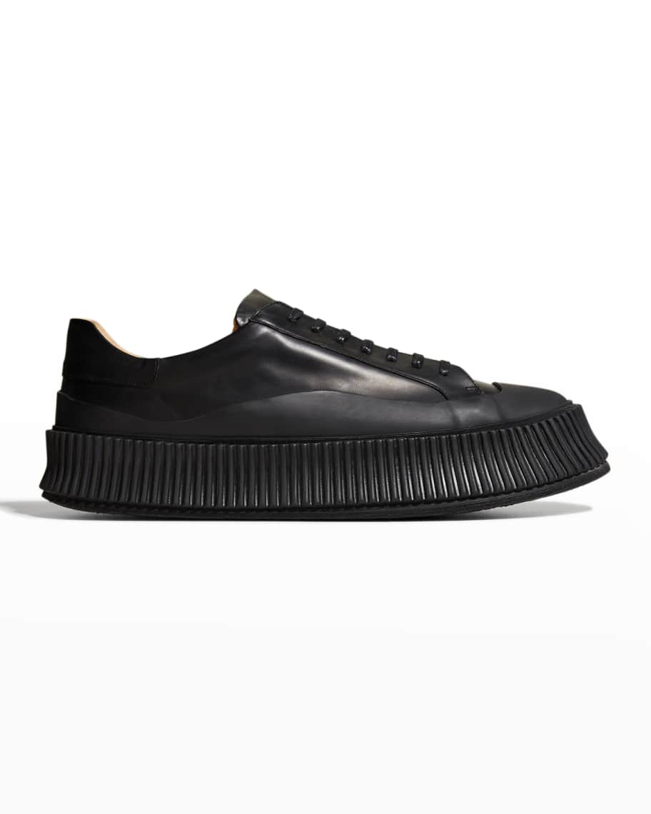 Jil Sander Platform Leather Sneakers | Neiman