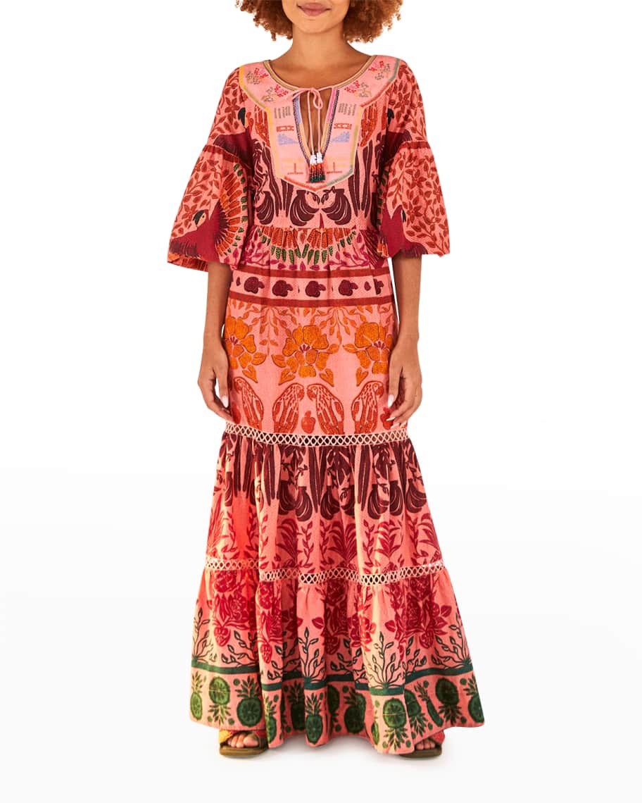 Farm Rio Ainika Print Macaws Maxi Dress | Neiman Marcus