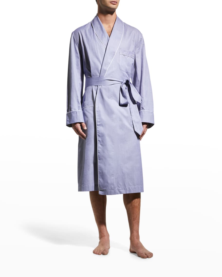 Brioni Men's Cotton Logo Robe | Neiman Marcus