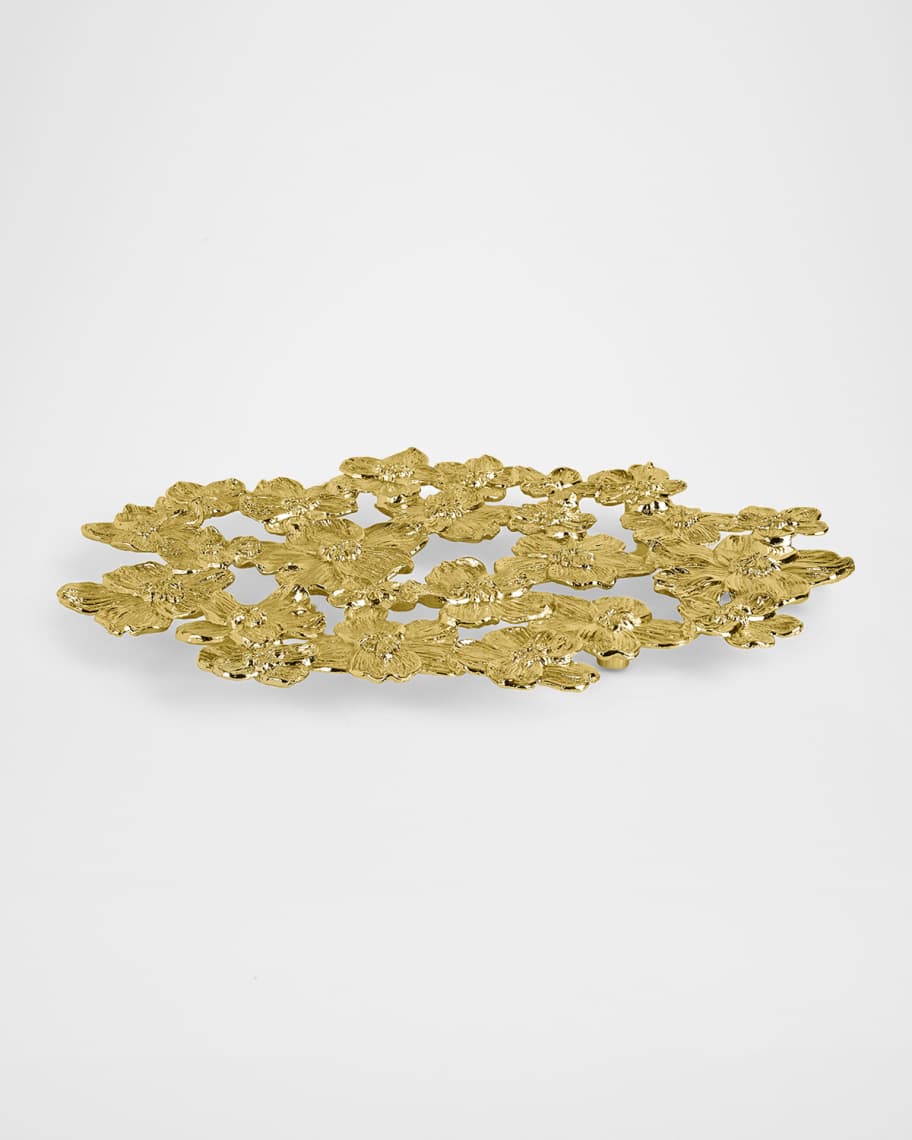 【レア美品】ミントン★ゴールドフラワー★トリオ　ペア Michael Aram Gold Orchid Trivet | Neiman Marcus