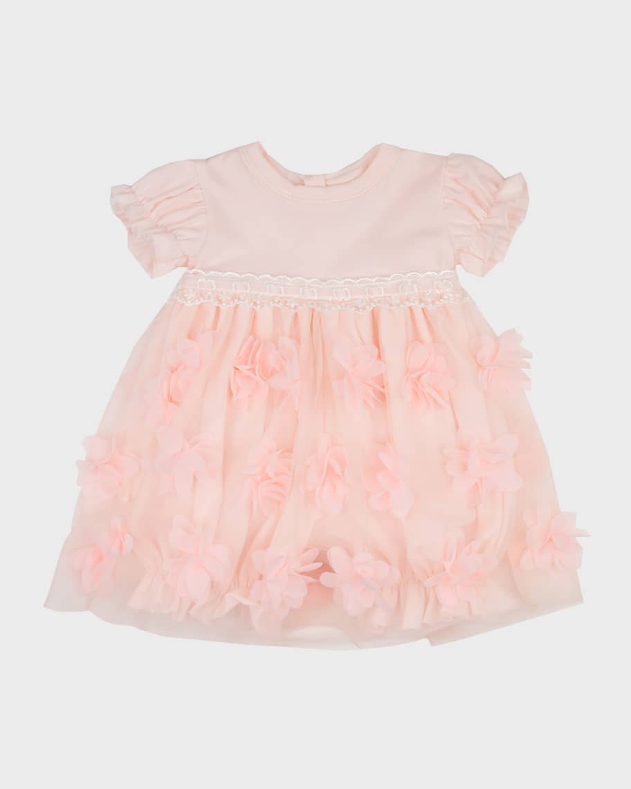 Haute Baby Girl's Peach Blossom Floral Lace Dress, Size Newborn-24M ...