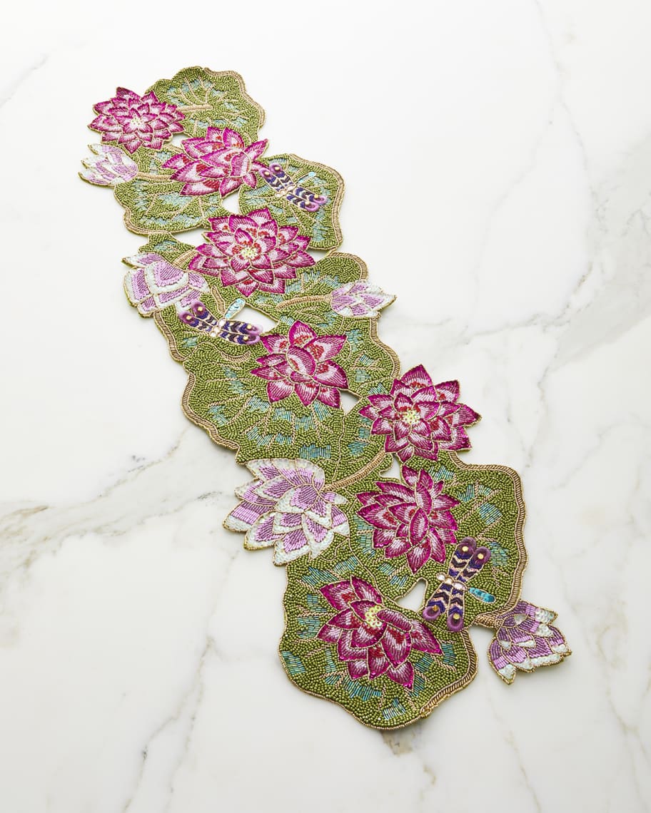 Kim Seybert Lily Pond Beaded Table Runner Neiman Marcus