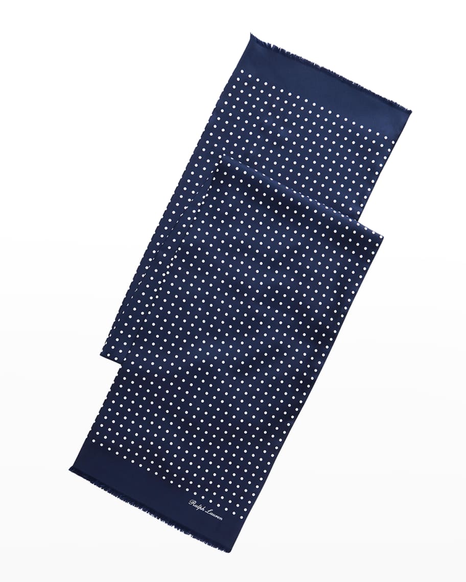 Ralph Lauren Purple Label Men's Dotted Silk Scarf | Neiman