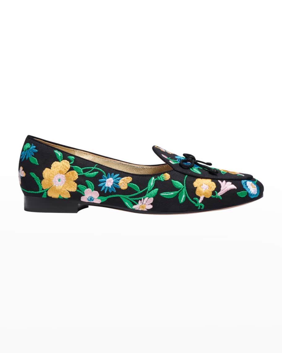 kate spade new york devi suede bow flat loafers | Neiman Marcus