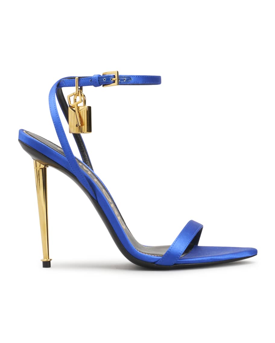 TOM FORD 105mm Lock Satin Stiletto Sandals | Neiman Marcus