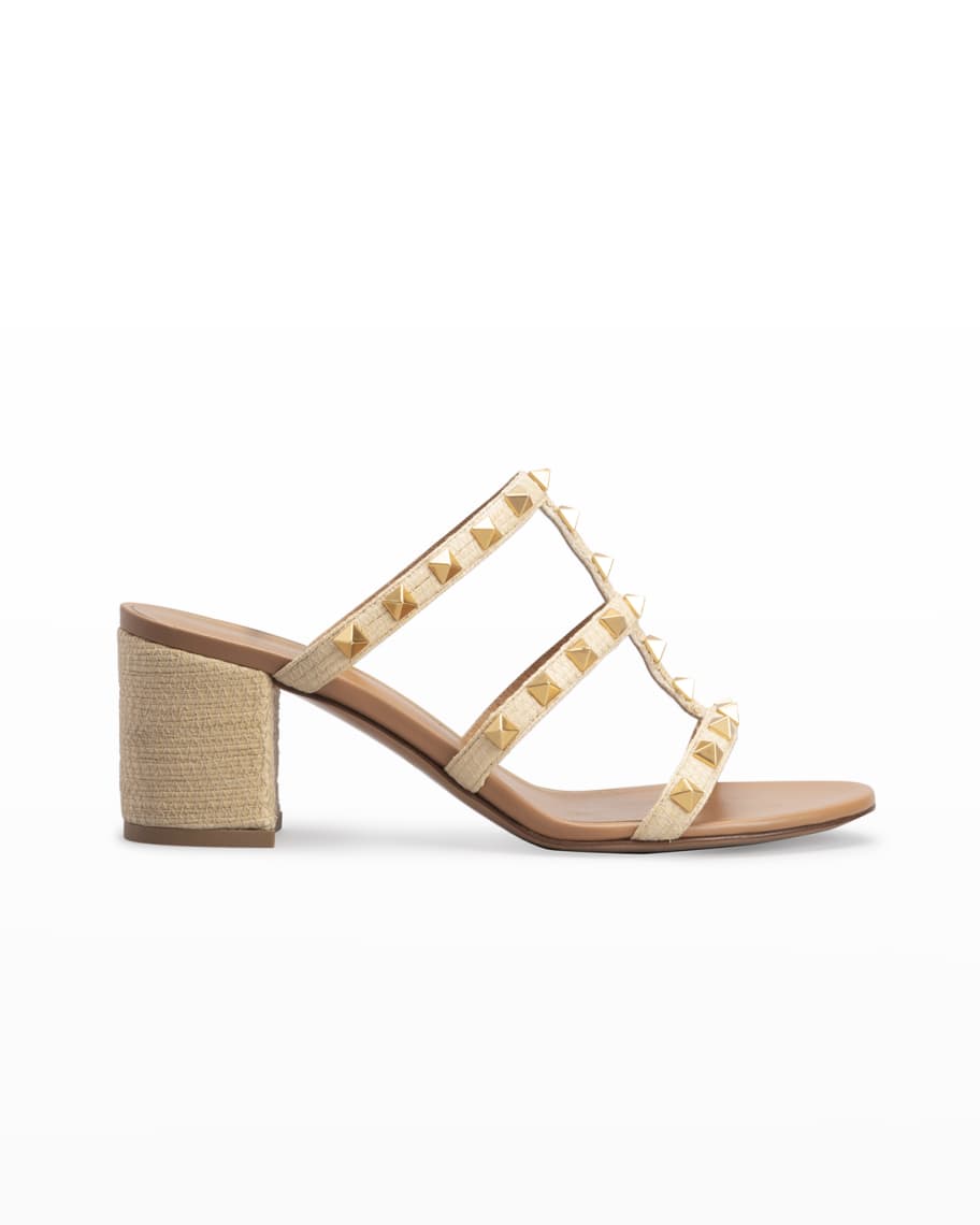 Valentino Garavani Raffia Rockstud Sandals