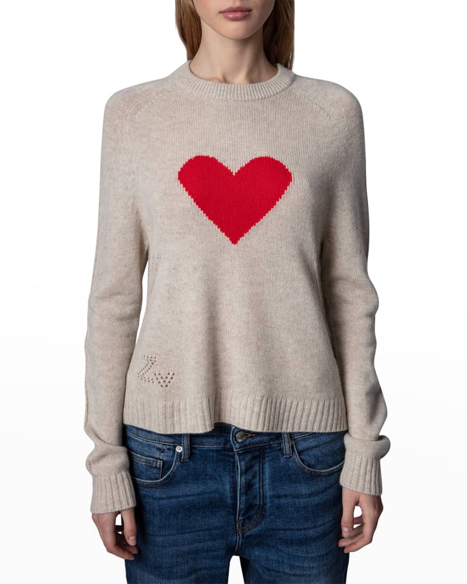 Zadig Voltaire Lil Heart Cashmere Sweater Neiman Marcus