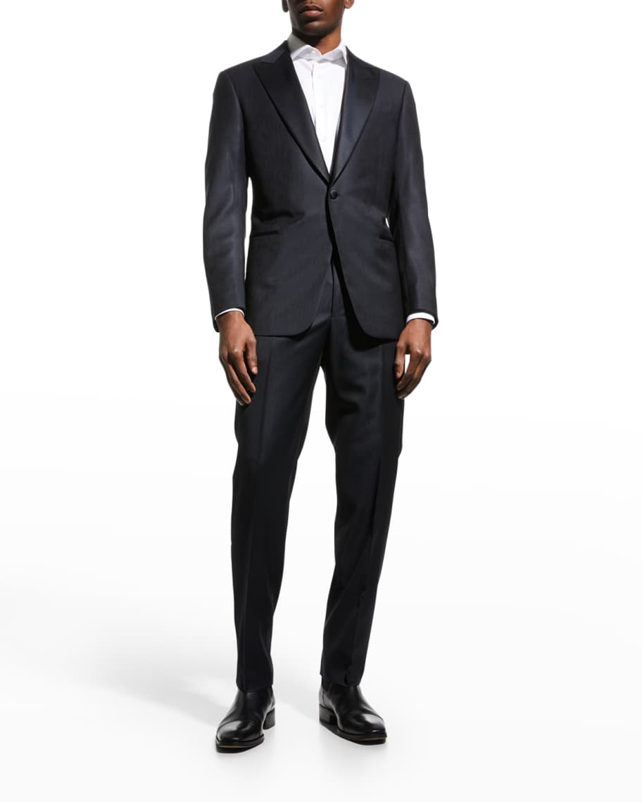 Giorgio Armani Men's Textured Tonal Tuxedo | Neiman Marcus