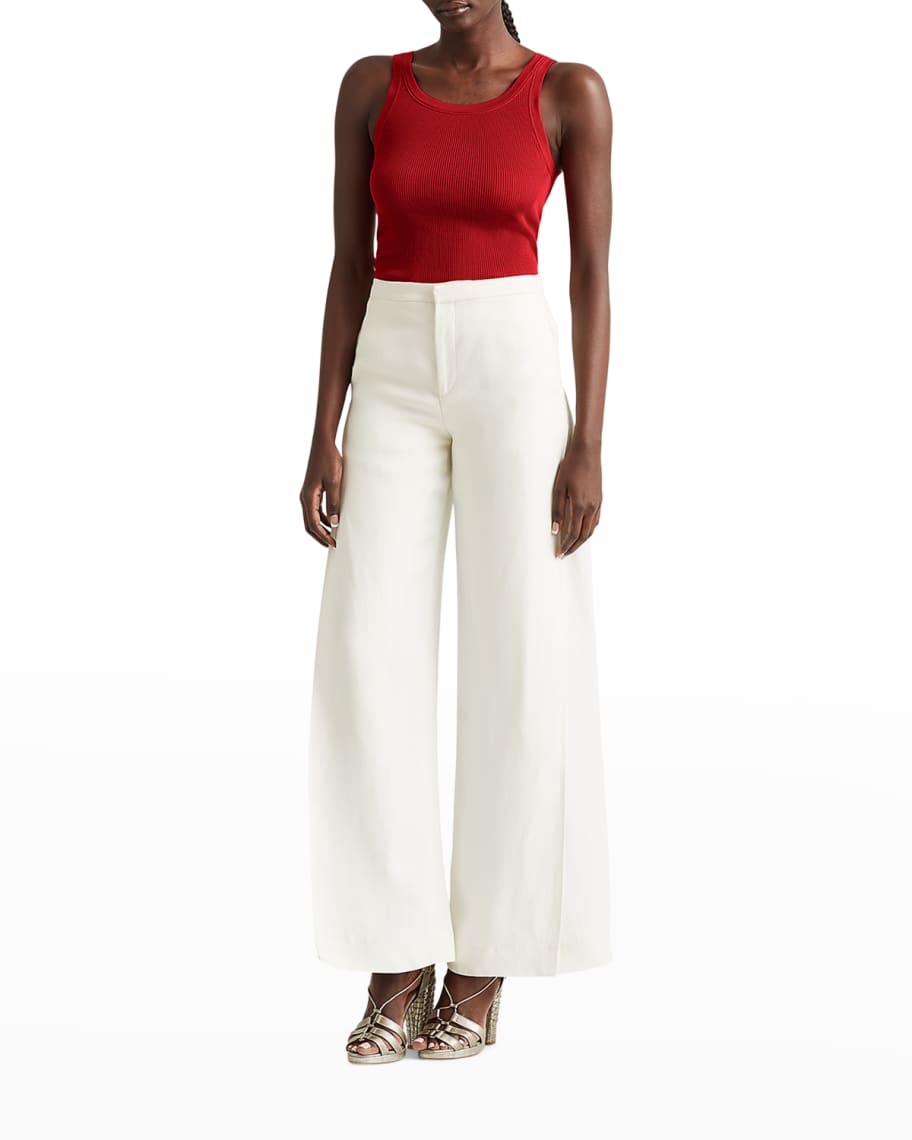 Ralph Lauren Collection Mulberry Silk Ribbed Tank Top | Neiman Marcus