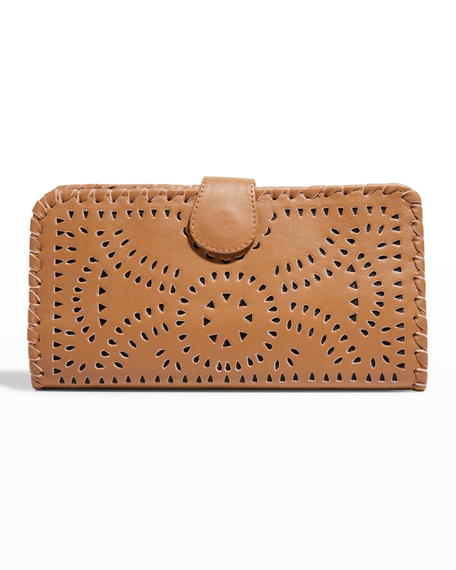 Cleobella Mexicana Perforated Leather Continental Wallet | Neiman Marcus