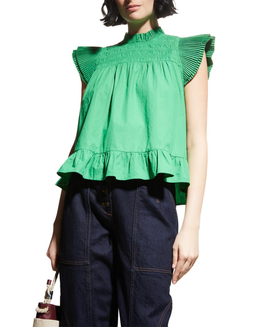 Love the Label Poppy High-Neck Ruffle Top | Neiman Marcus