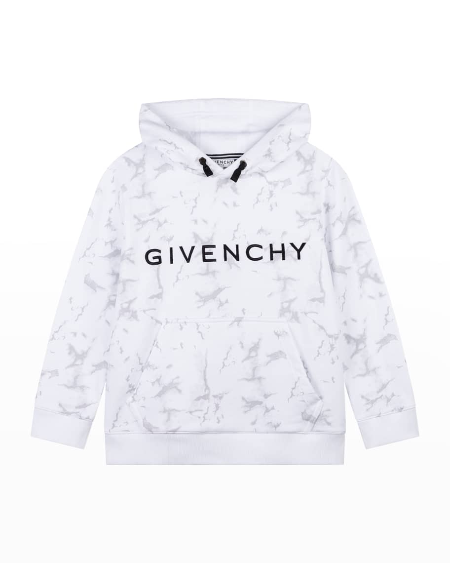 Givenchy Boy s Hoodie Sweatshirt with Cracked Effect Print Size 8 14 Neiman Marcus