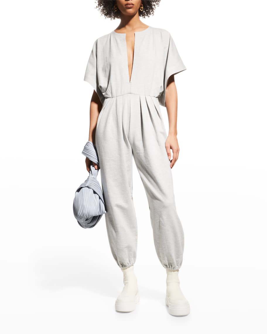 Belted V Neck Jumpsuit in White - Norma Kamali