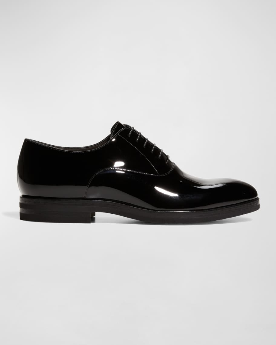 Brunello Cucinelli Men's Patent Leather Tuxedo Shoes | Neiman Marcus