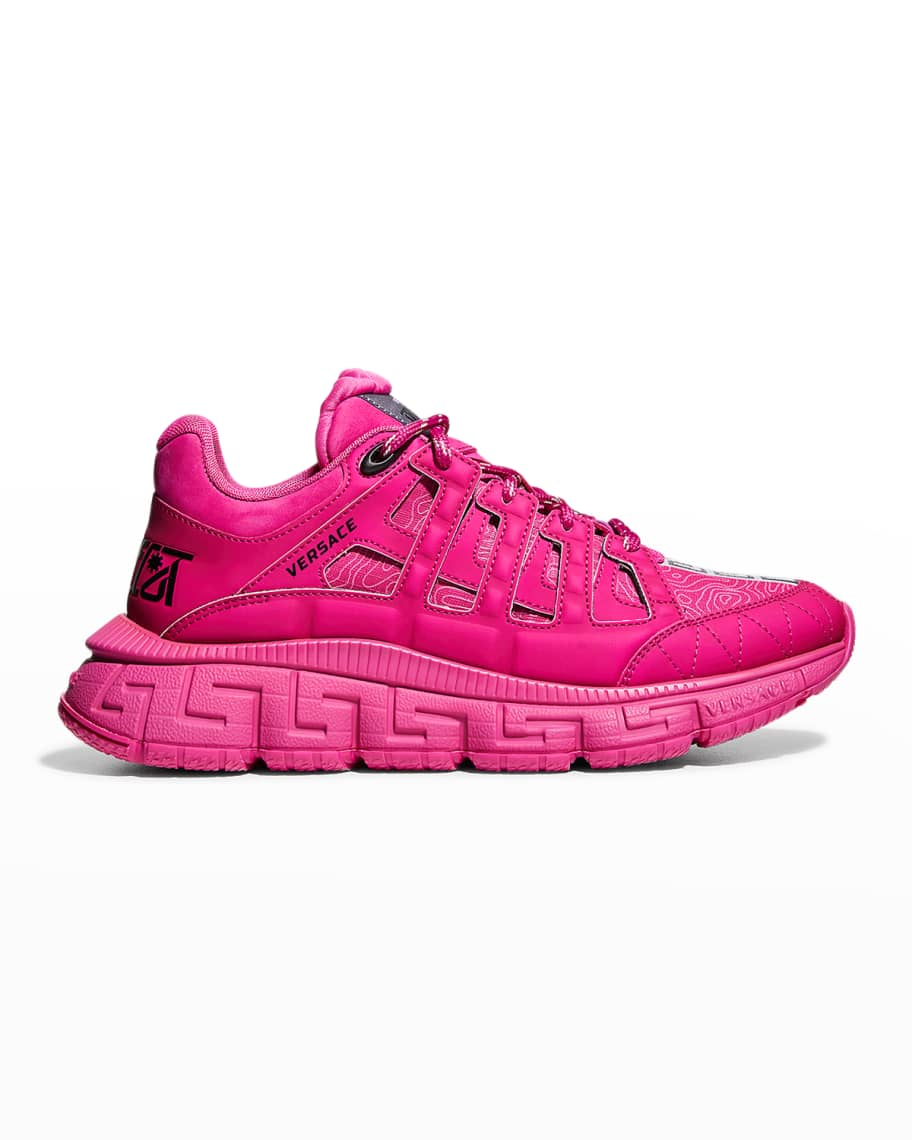 Versace Chain Reaction Chunky-sole Trainer Sneakers In Pink