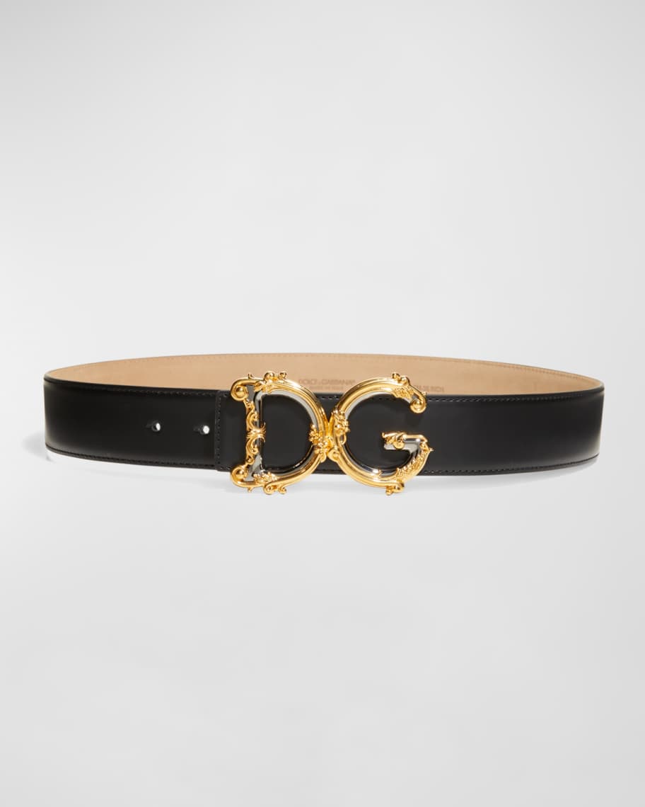 Dolce&Gabbana DG Barocco 40mm Calf Leather Belt | Neiman Marcus