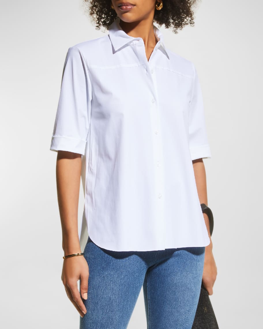 Lysse Josie Short-Sleeve Button Up | Neiman Marcus