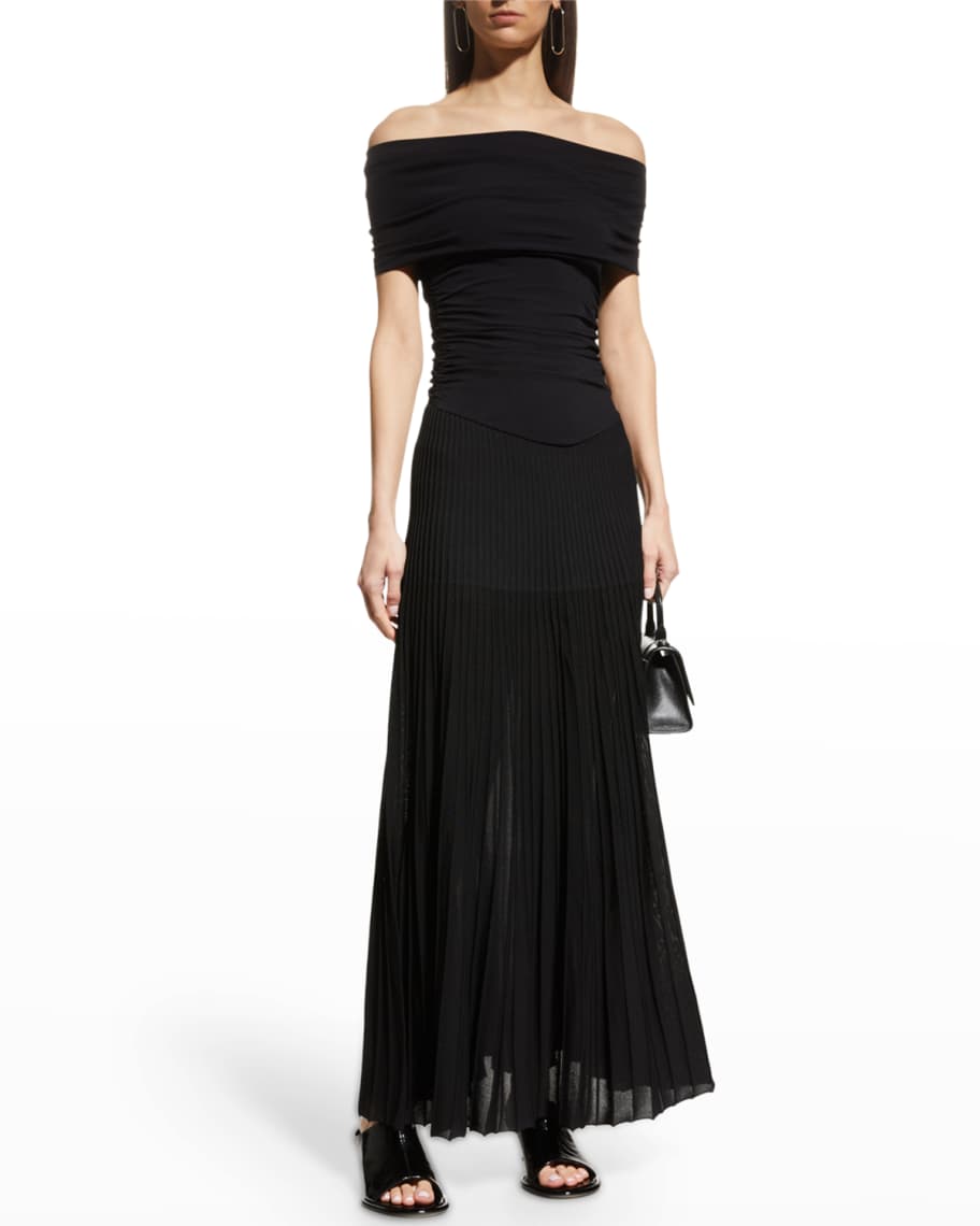 Kacie – One-Shoulder Pleated Maxi