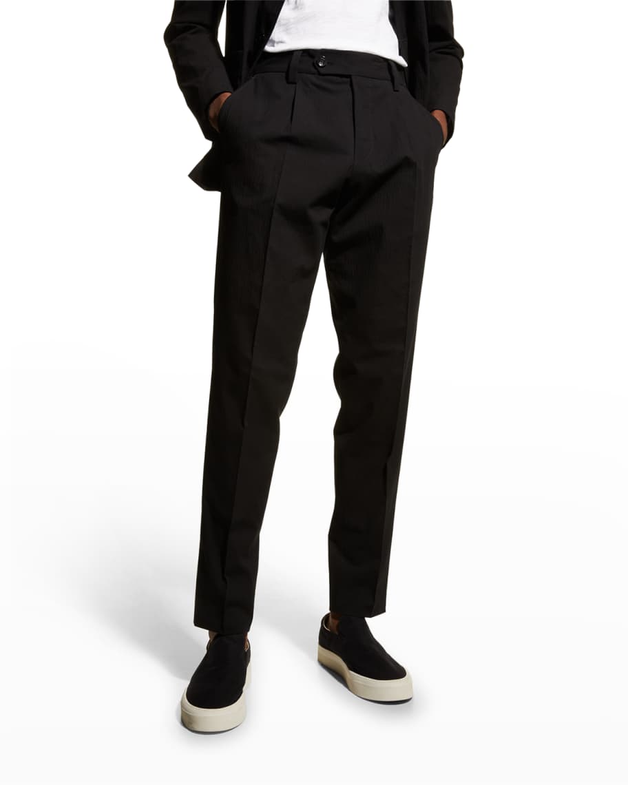 BOSS Men's Pleated Seersucker Pants | Neiman Marcus