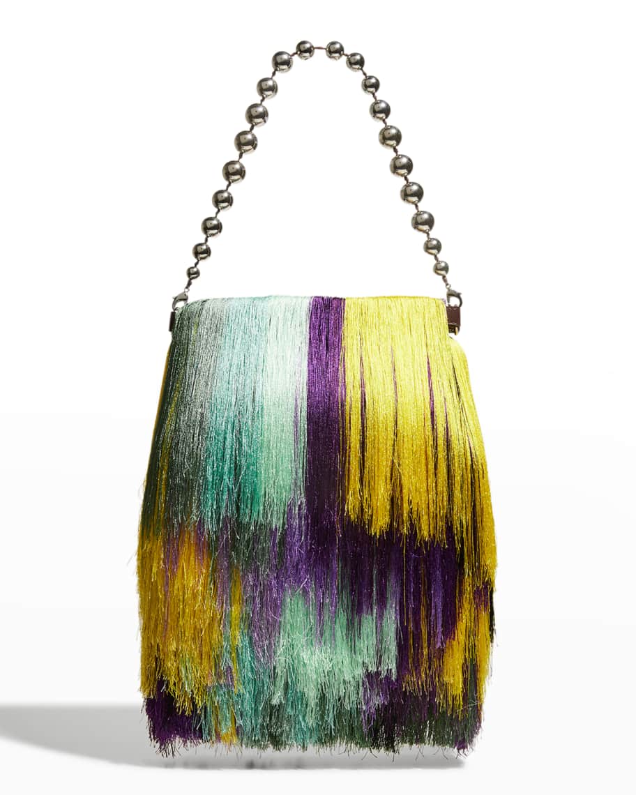 Dries Van Noten Multicolor Fringe Chain Shoulder Bag | Neiman Marcus