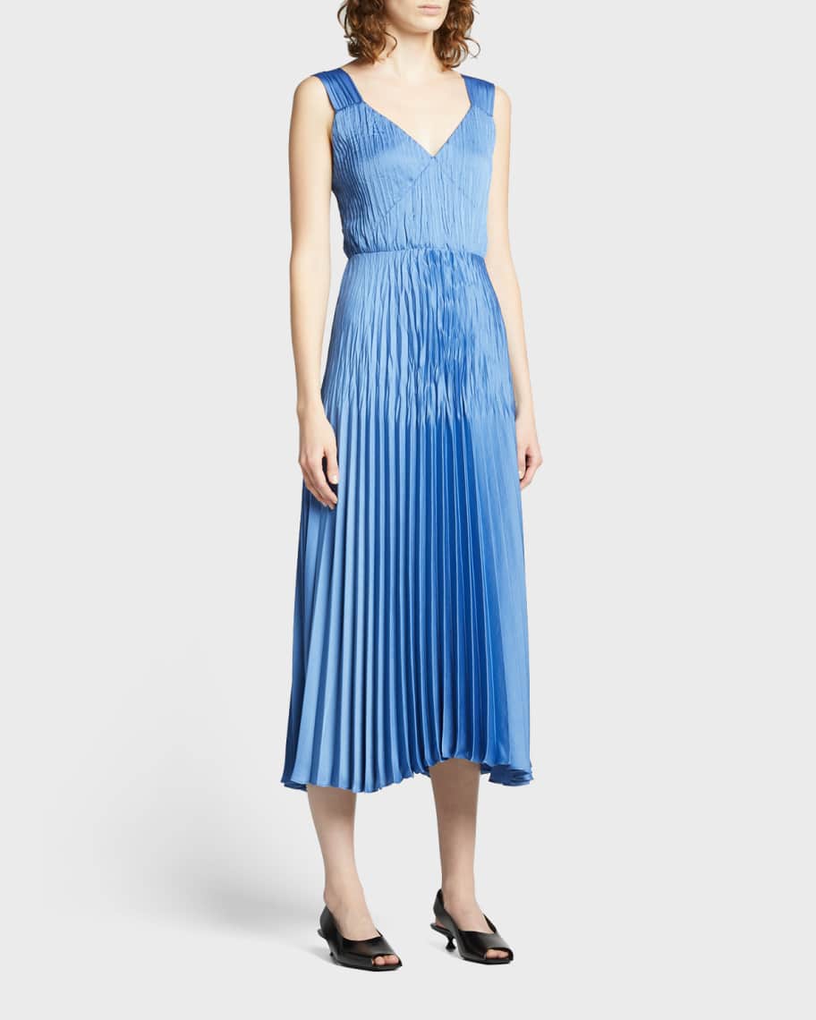 Vince blue pleated dress on sale