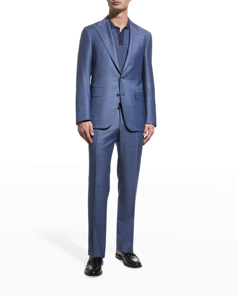 Canali Men's Solid Wool Suit Neiman Marcus