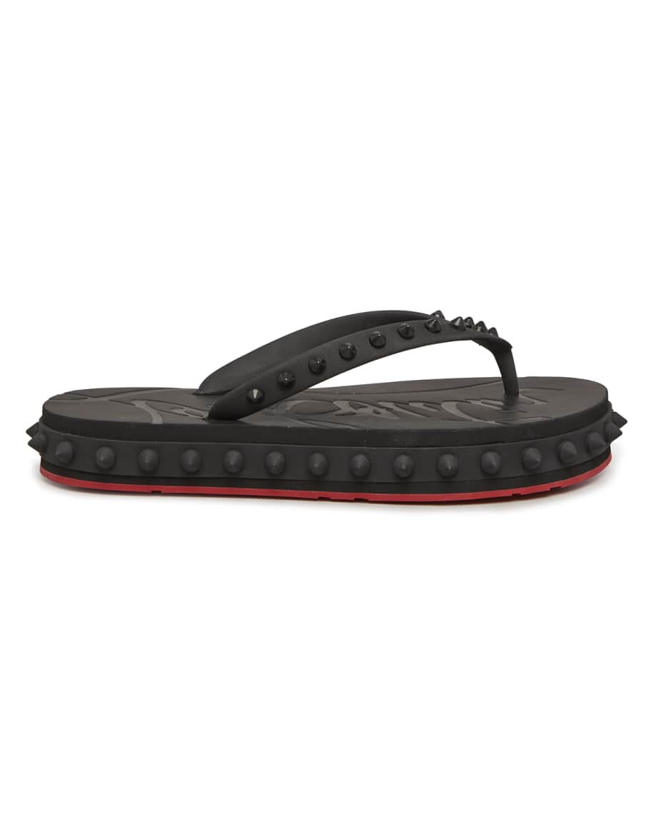 Christian Louboutin Loubi Donna Spike Red Sole Flip Flops