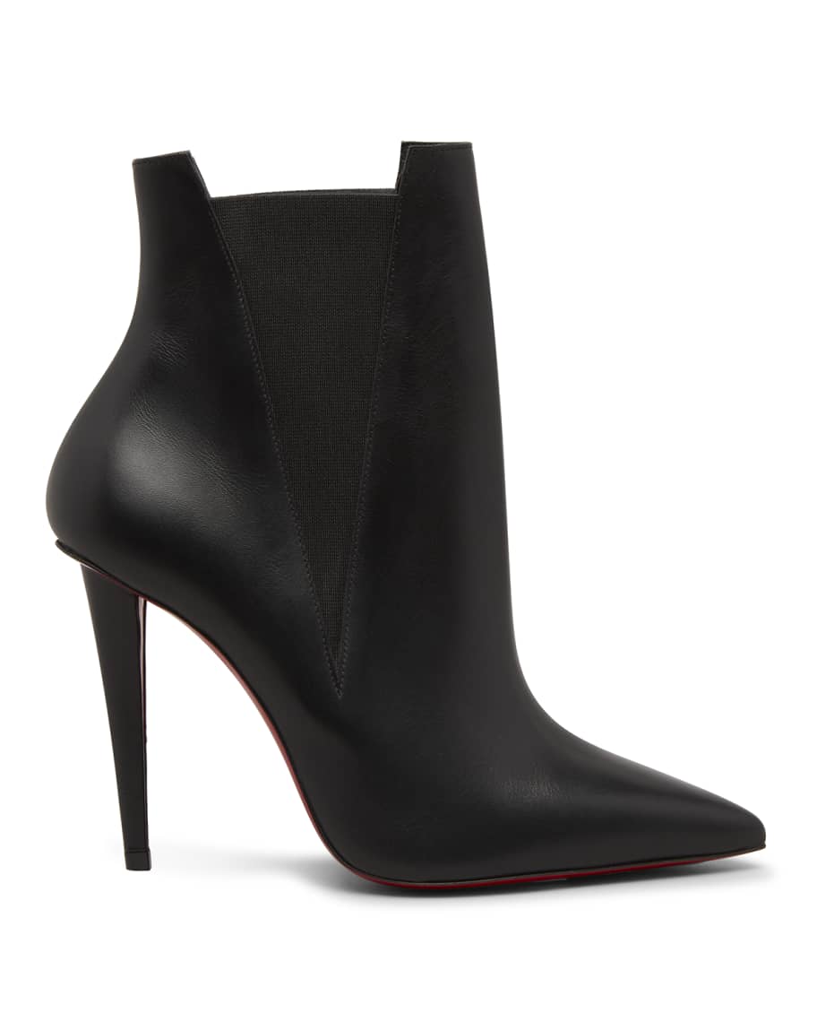 Christian Louboutin Black Leather Studded Red Sole Chelsea Boots Ankle –  Priscilla Posh
