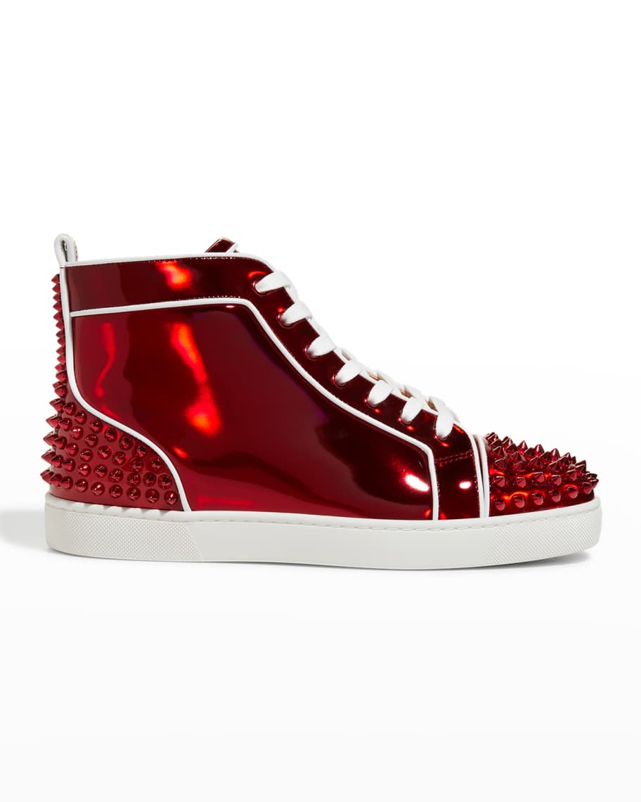 Lou Spikes II Leather Sneakers in White - Christian Louboutin