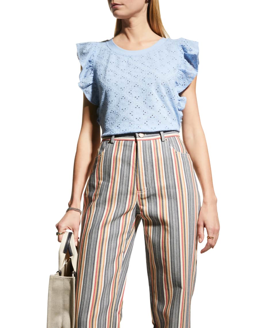 Chloe Eyelet Tie Top White