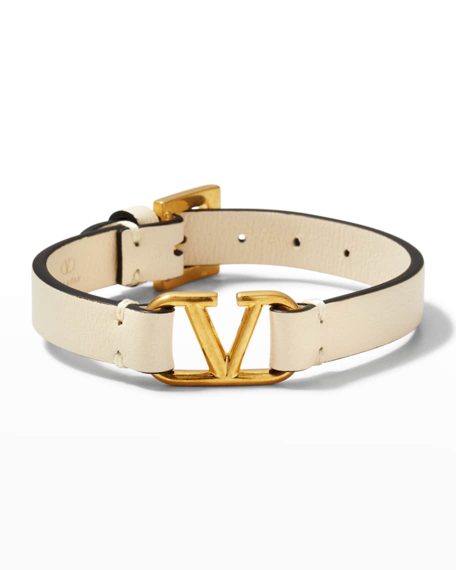 Valentino Garavani VLogo Signature Leather Bracelet Neiman Marcus