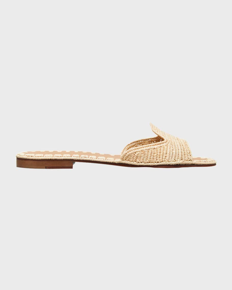 Carrie Forbes Boite Raffia Flat Sandals | Neiman Marcus