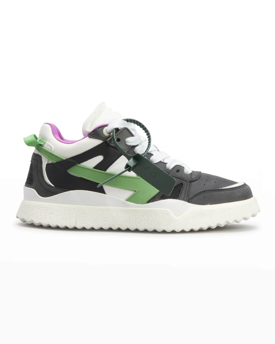 off white mid top sponge sneakers