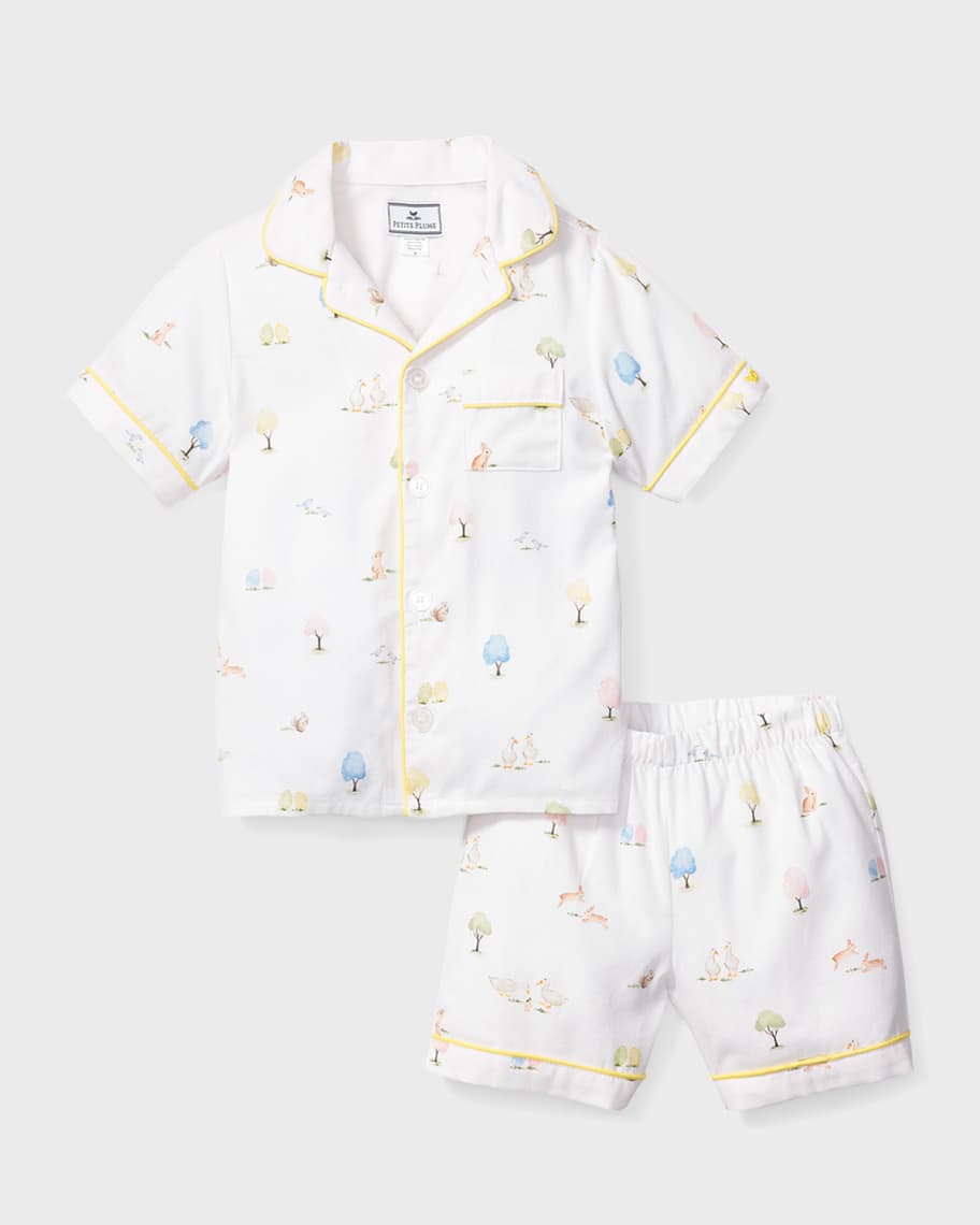 Petite Plume Kid's Easter Gardens Pajama Shorts Set, Size 6M-14 ...