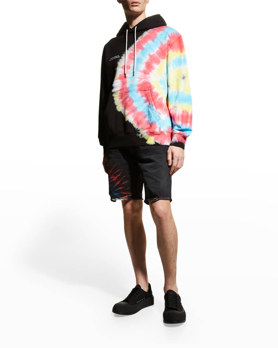 PURPLE Men's French Terry Tie-Dye Hoodie | Neiman Marcus