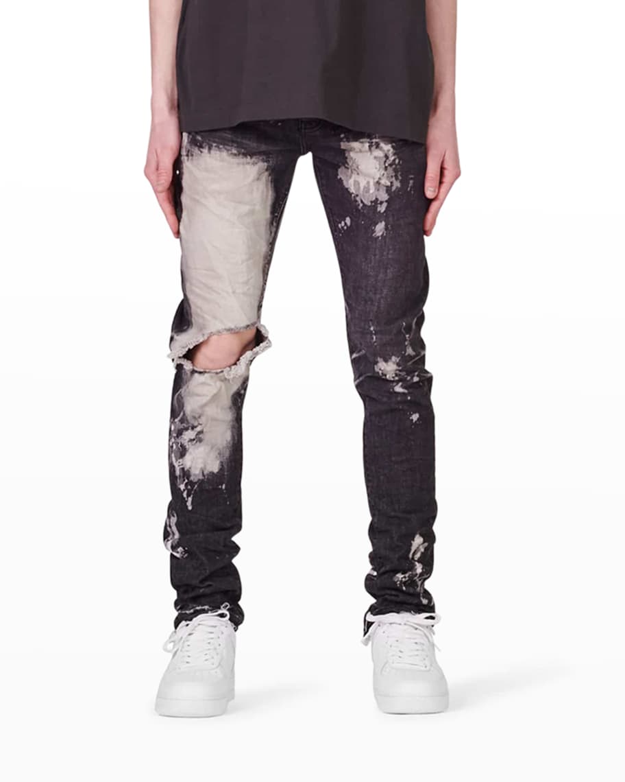 frygt Bløde Mekaniker PURPLE Men's Bleached Blown-Out Skinny Jeans | Neiman Marcus